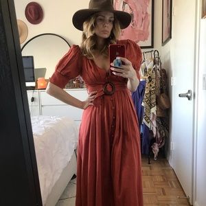 🌿 Free People “Heart This Midi” Dress in Coral